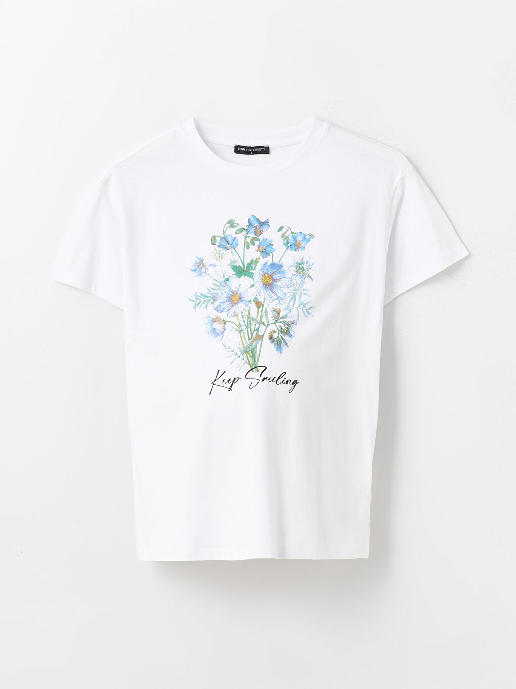 Crew Neck Printed Short Sleeve Maternity T-Shirt -S40020Z8-SJT