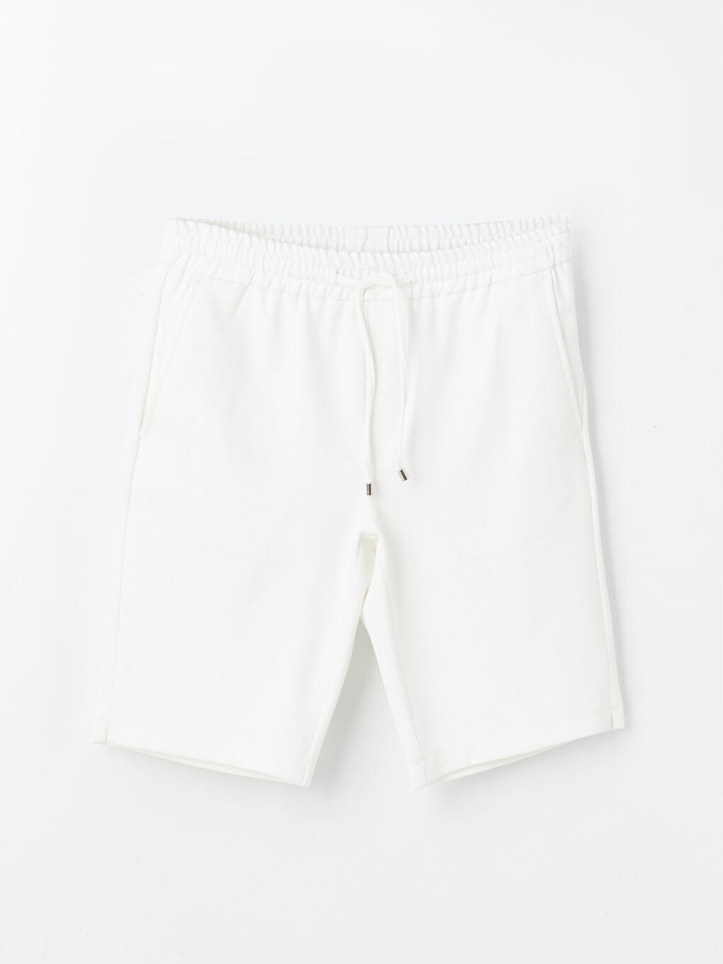 Ekru Slim Fit Erkek Şort-5