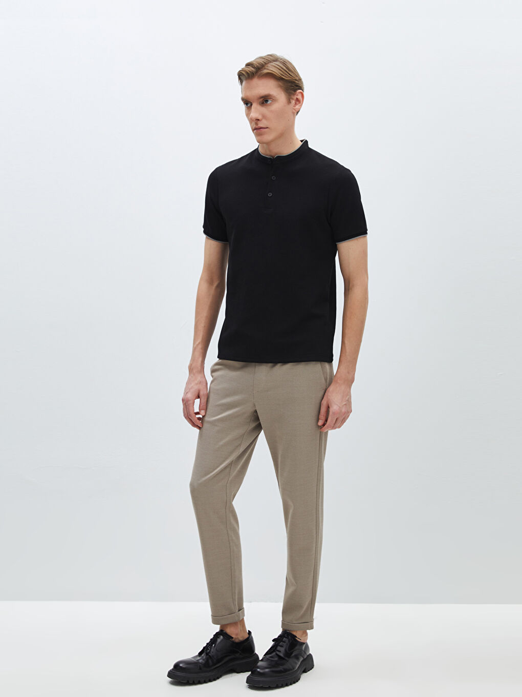 Bej Slim Fit Erkek Jogger Pantolon-1