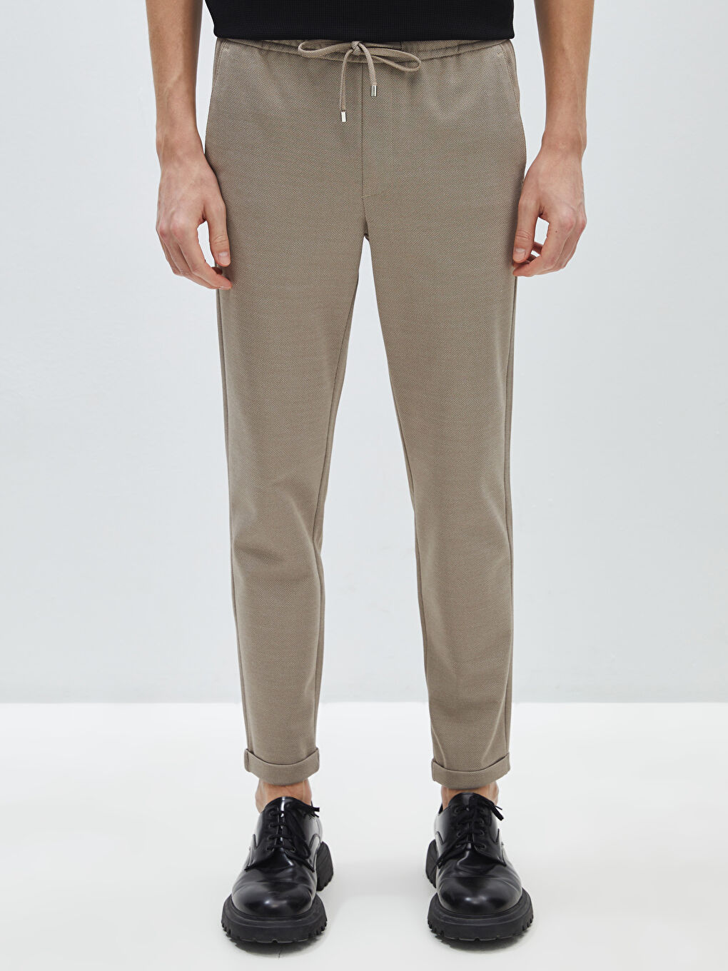 Bej Slim Fit Erkek Jogger Pantolon-2