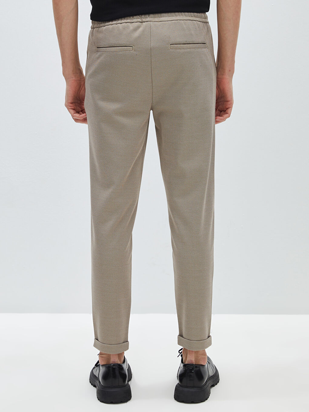 Bej Slim Fit Erkek Jogger Pantolon-4