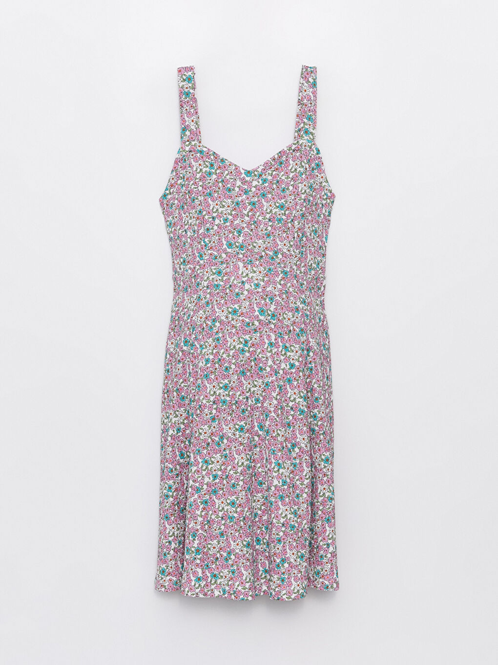 Sweetheart Neck Patterned Maternity Dress-5