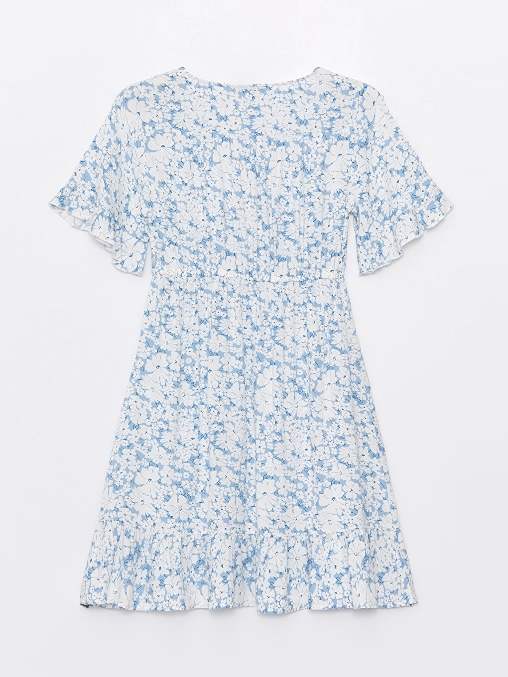 LCWAIKIKI Maternity Robe Maternité à Col Double Boutonnage Florale à Manches Courtes -S40056Z8-LQQ