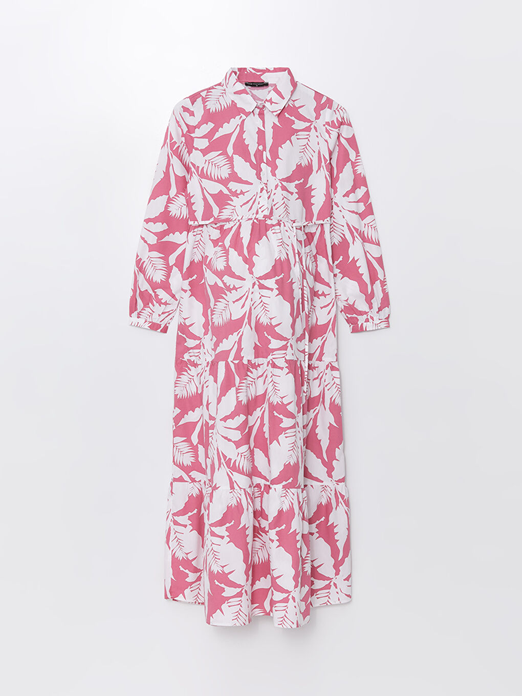 Robe de maternité à manches longues avec col et motifs-6