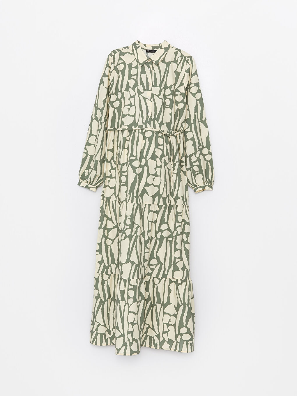 Shirt Collar Patterned Long Sleeve Maternity Dress -S40057Z8-LRR