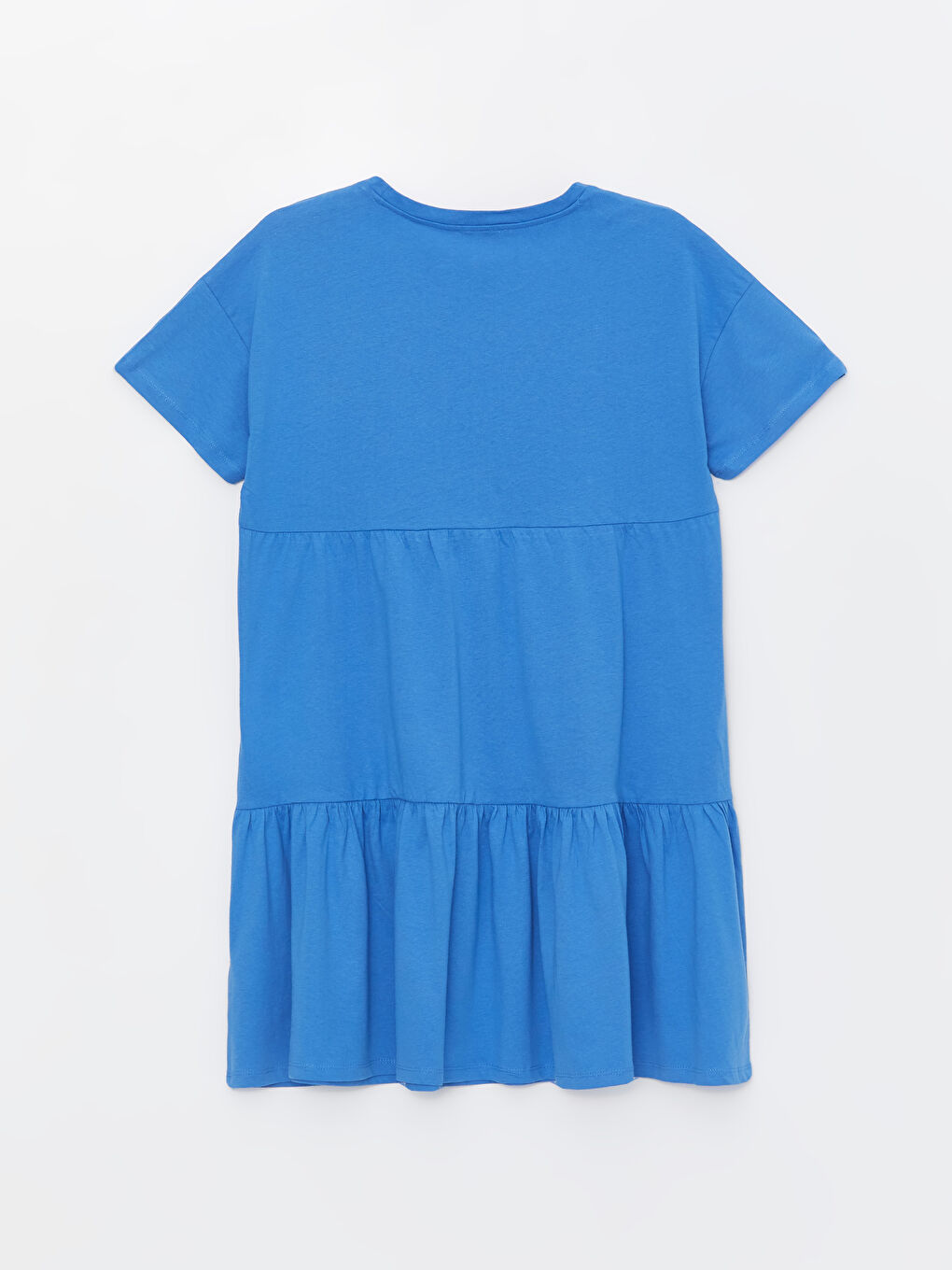 فستان حمل سادة بياقة دائرية وكم قصير-6