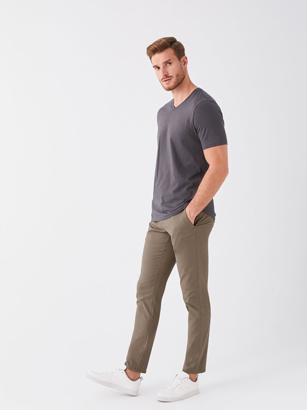 Slim Fit Men's Chino Trousers -S40157Z8-F47