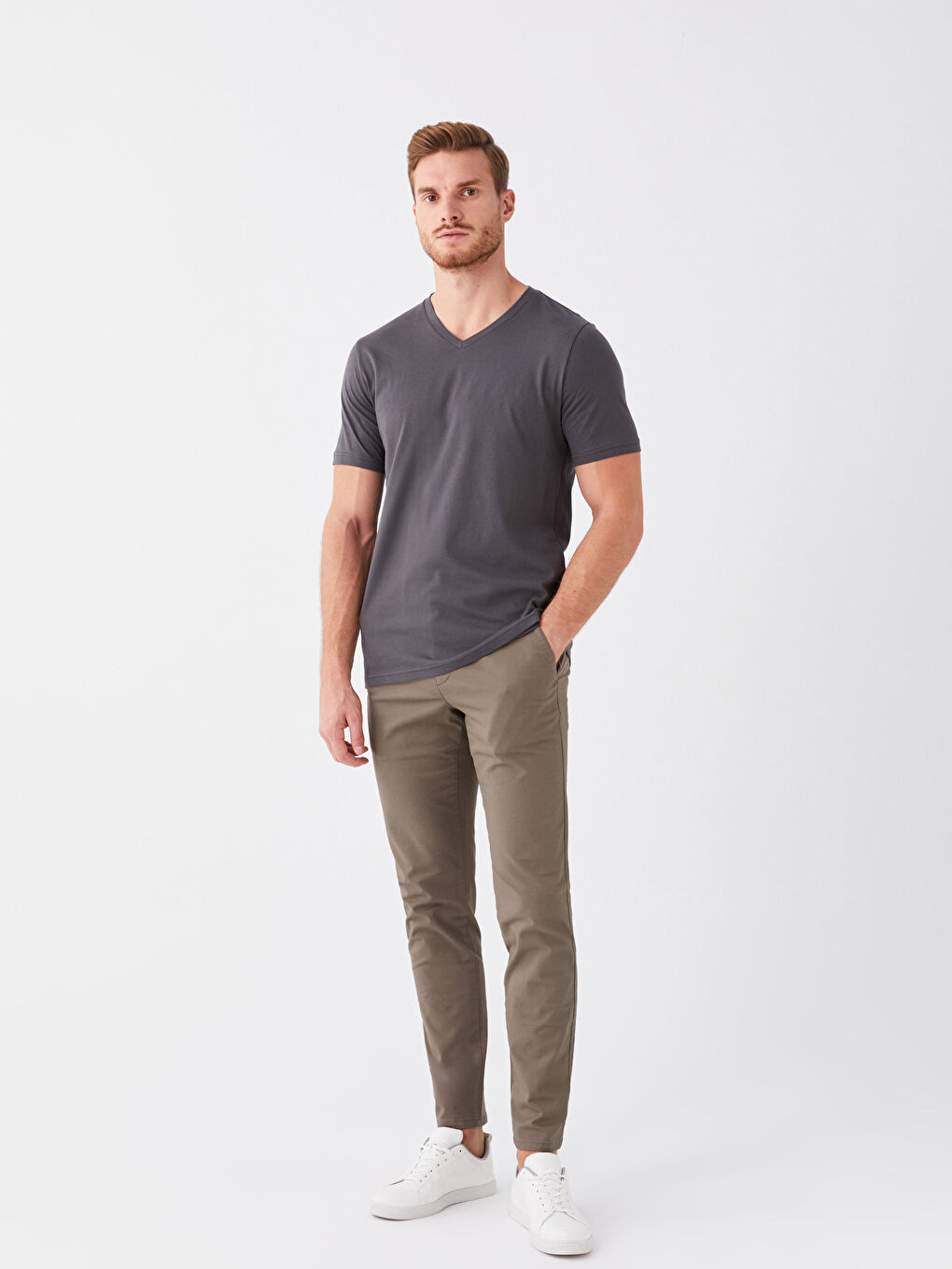 Slim Fit Men's Chino Trousers -S40157Z8-F47