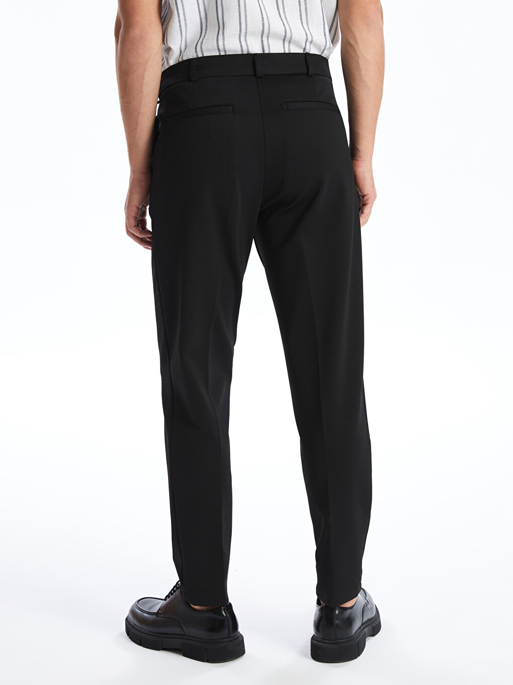Siyah Standart Kalıp Erkek Chino Pantolon-3