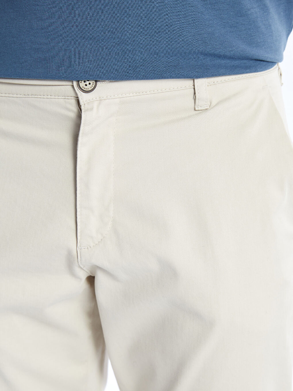 Bej Dar Kalıp Erkek Chino Pantolon-2