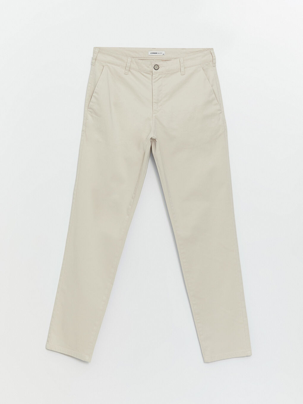 Bej Dar Kalıp Erkek Chino Pantolon-7