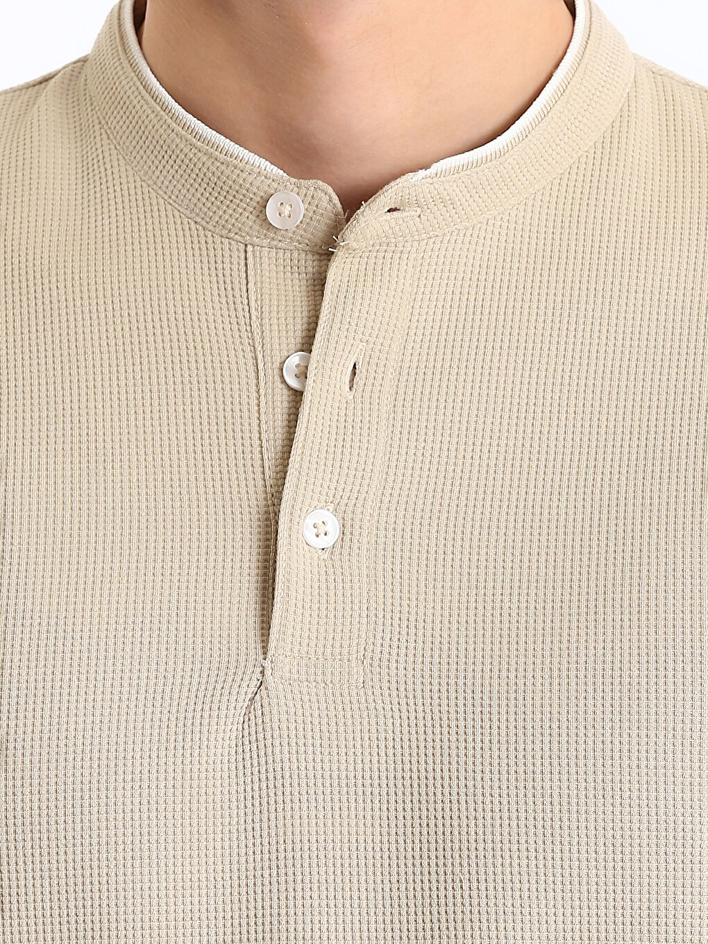 Grandad Collar Short Sleeve Men's Structured T-Shirt-4