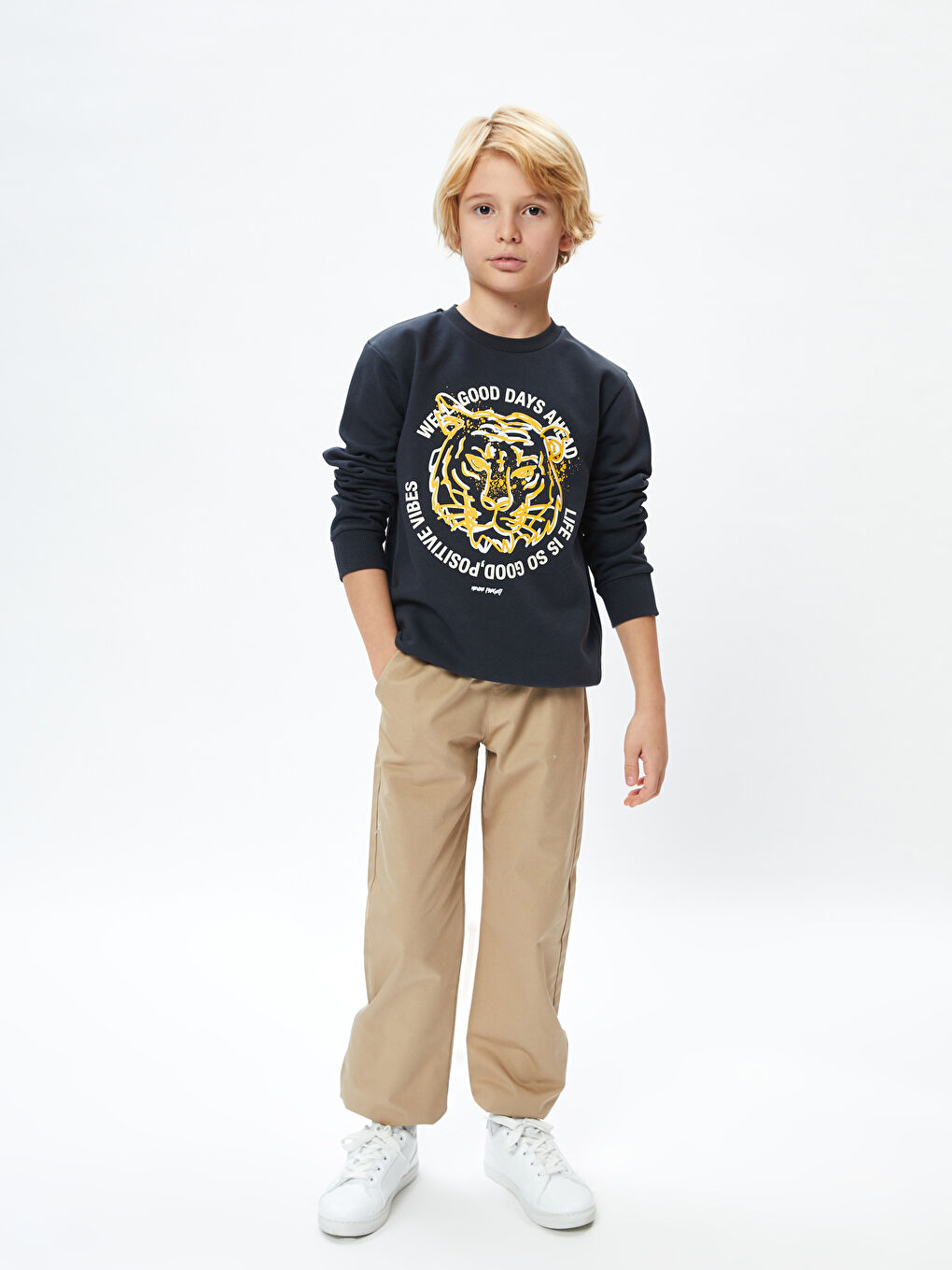 Elasticated Waist Boys' Jogger Trousers -S40169Z4-GBY
