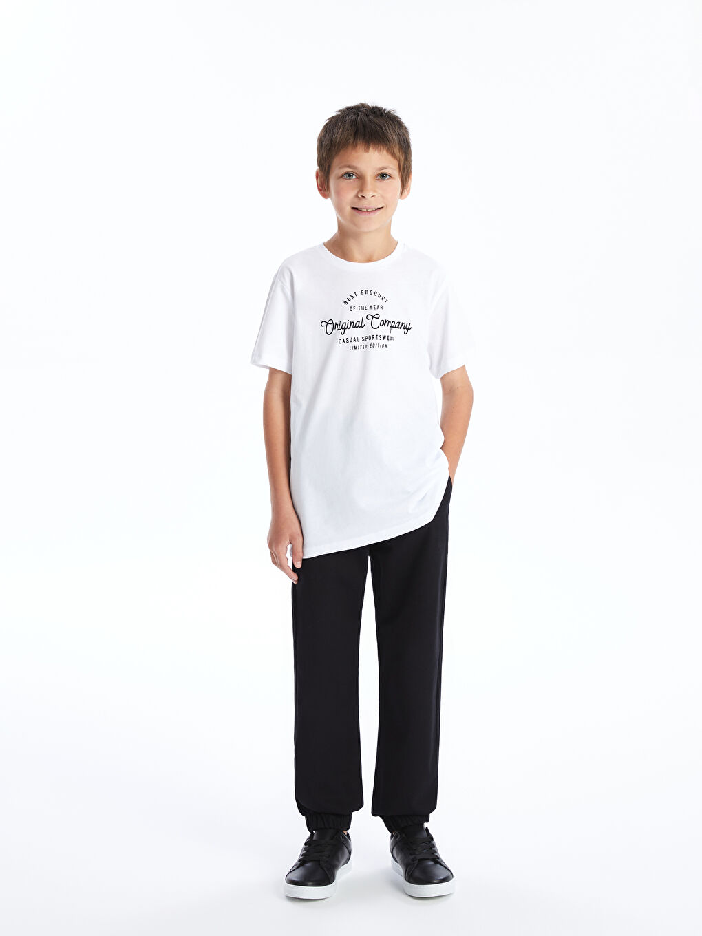 Elasticated Waist Boys' Jogger Trousers -S40169Z4-RQL