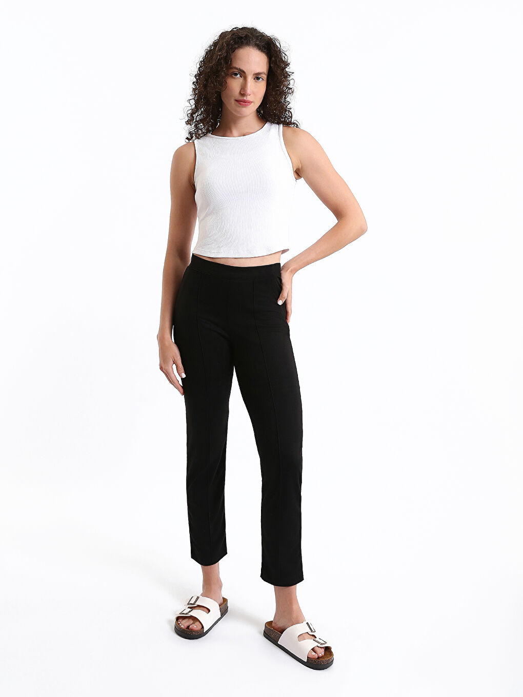 Ženske Pantalone sa Elastičnim Strukom Ekstra Slim Fit Jednostavne-1