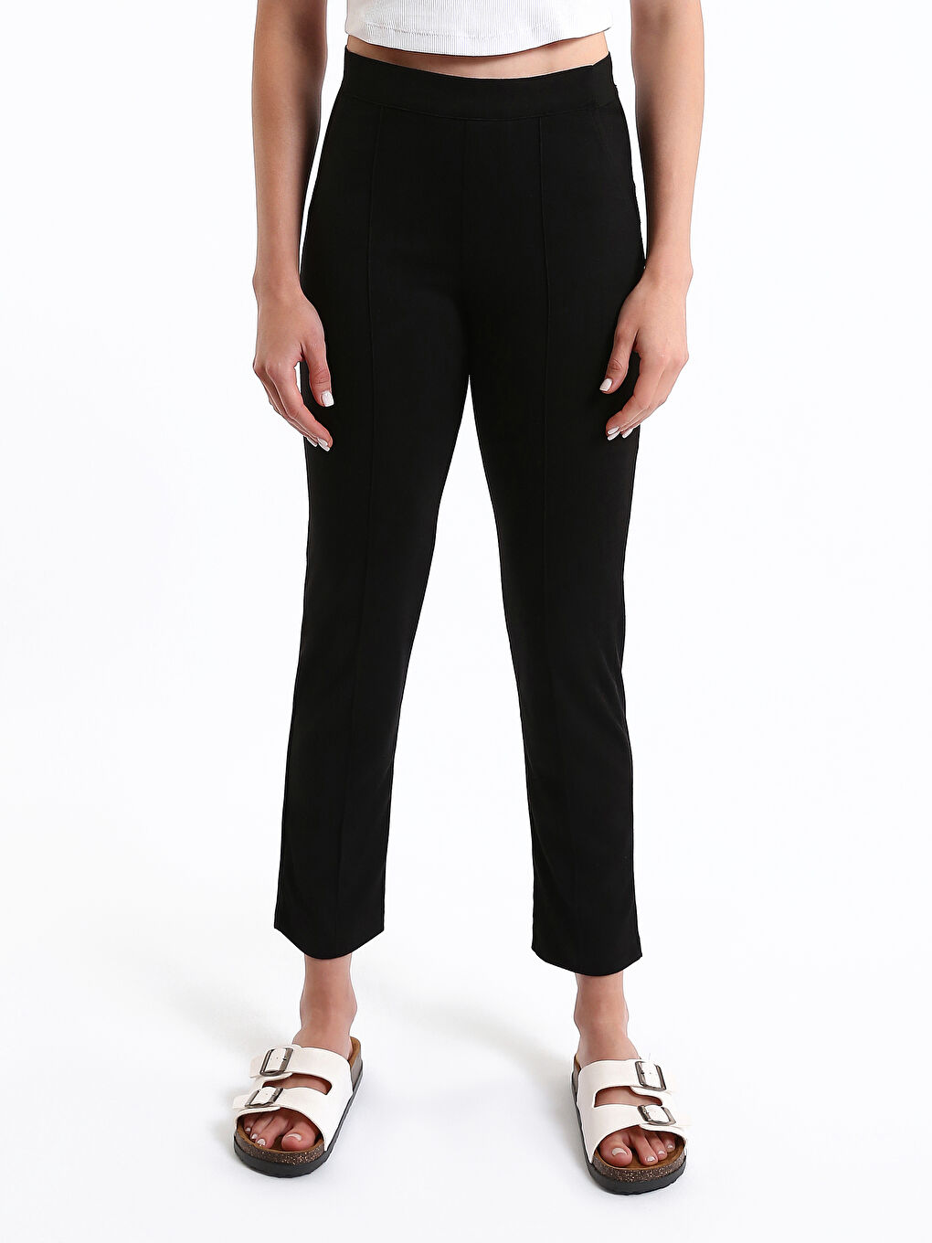 Ženske Pantalone sa Elastičnim Strukom Ekstra Slim Fit Jednostavne-2