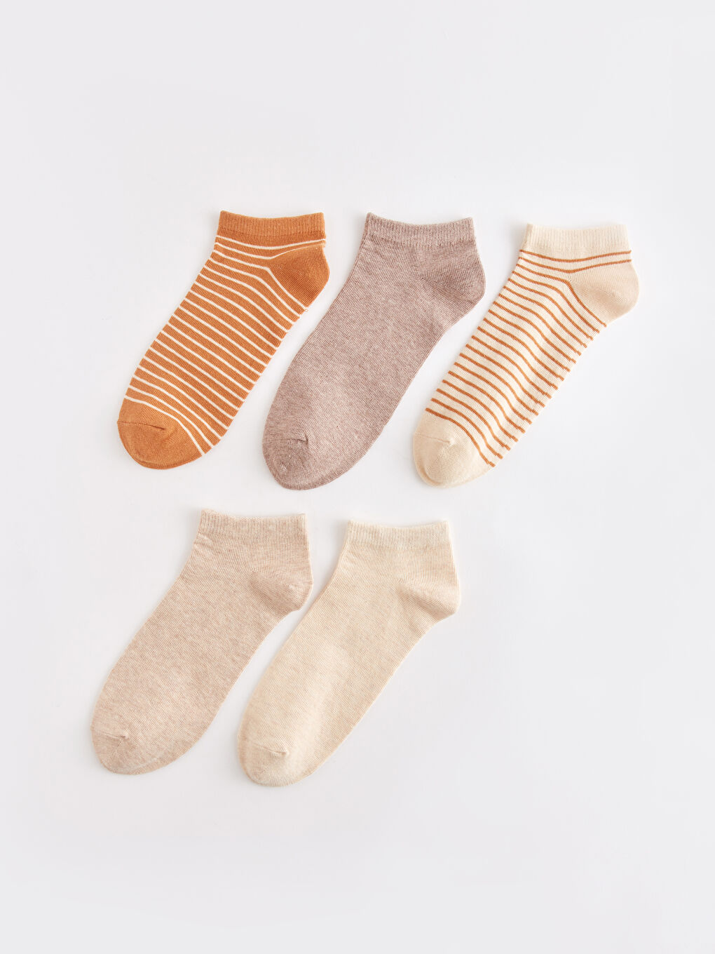 LCW DREAM Striped Women's Trainer Socks 5 Pack -S40194Z8-J0U