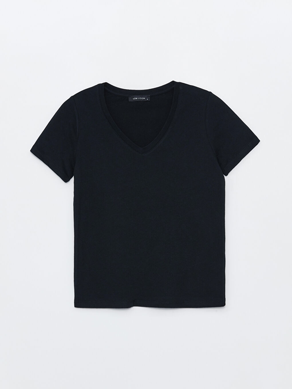 V Neck Straight Short Sleeve Women T-Shirt -S40213Z8-CVL