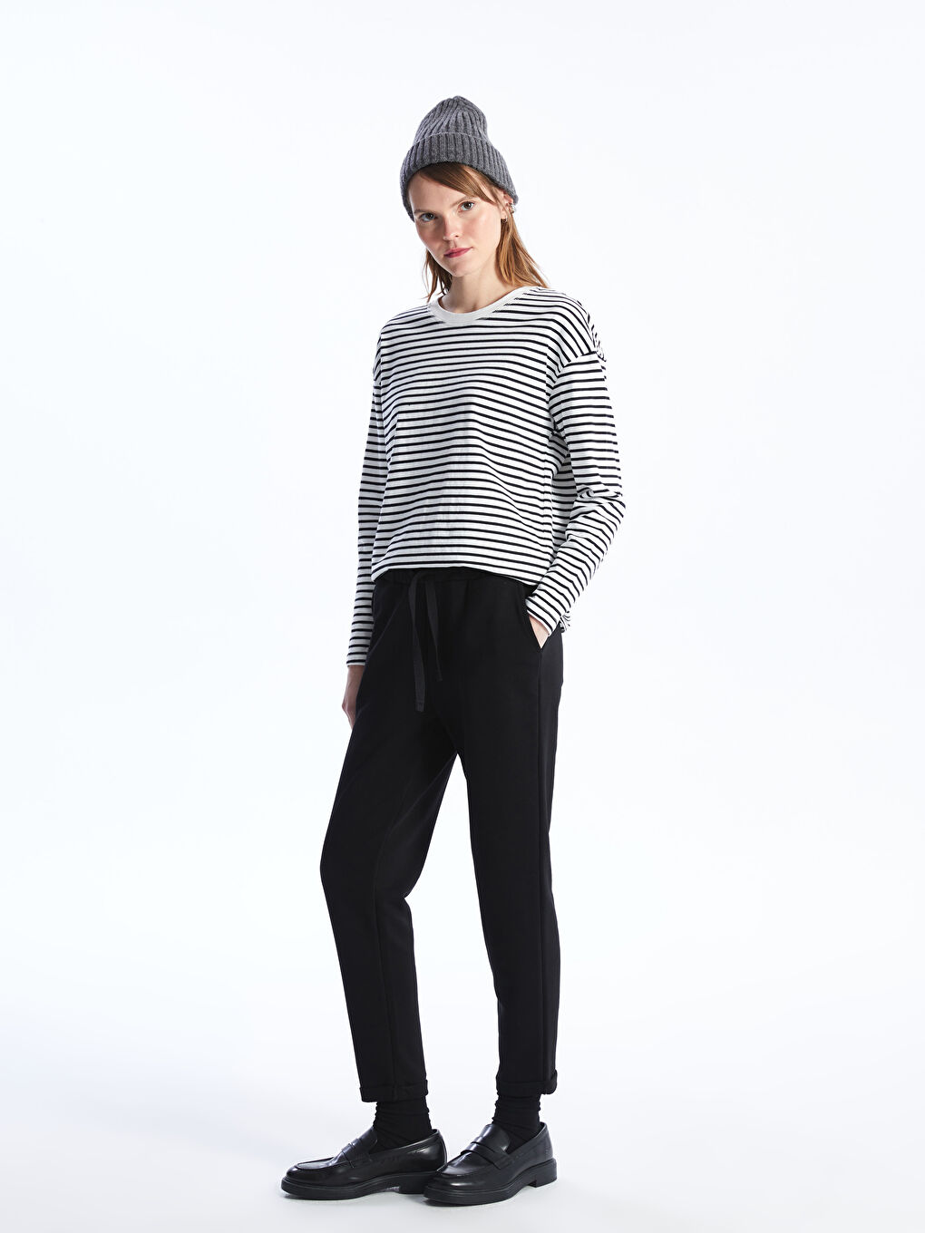 Women's Elastic Waist Regular Sweatpants -S40214Z8-RQN
