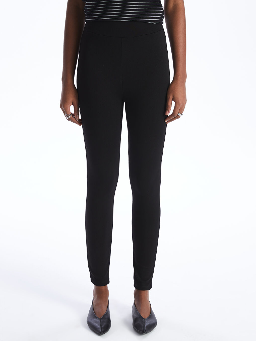 Women's Extra Narrow Fit Plain Tights with Elastic Waist -S40216Z8-CVL