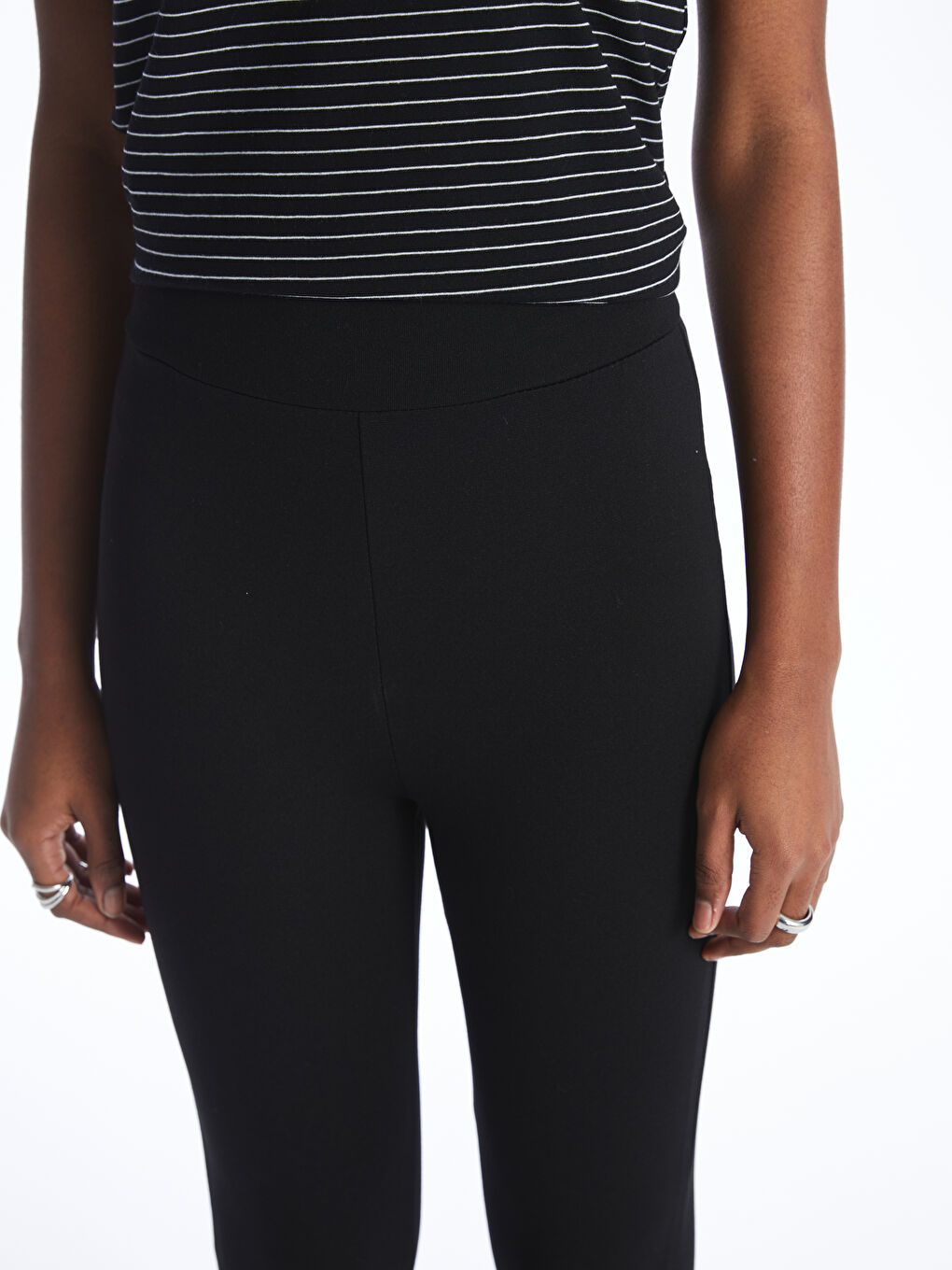 Women's Extra Narrow Fit Plain Tights with Elastic Waist -S40216Z8-CVL