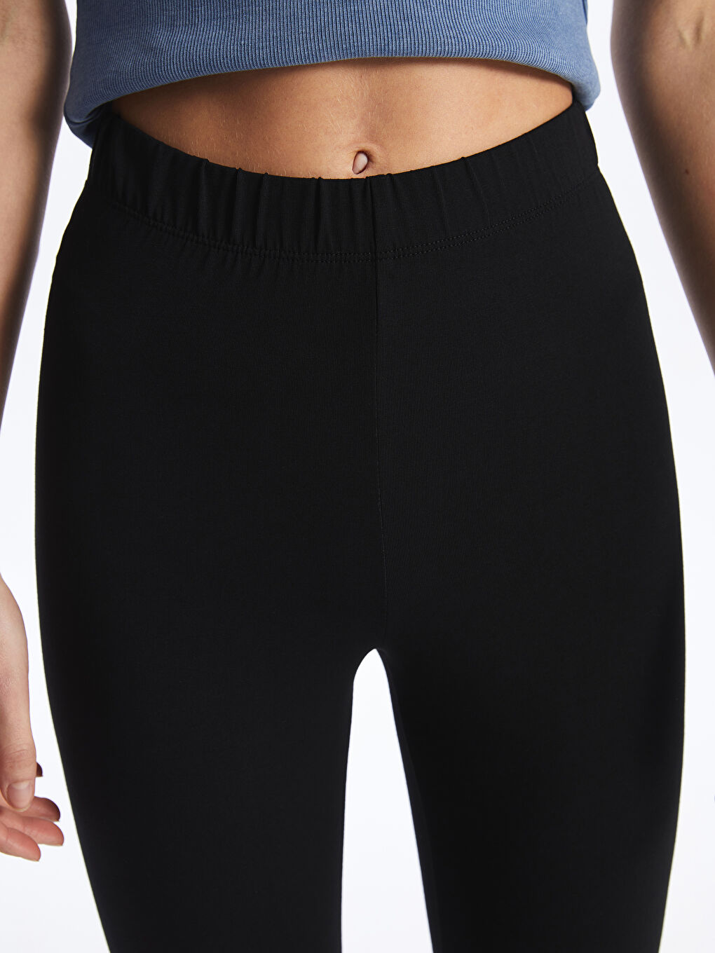 Women's Extra Narrow Fit Plain Tights with Elastic Waist -S40217Z8-CVL
