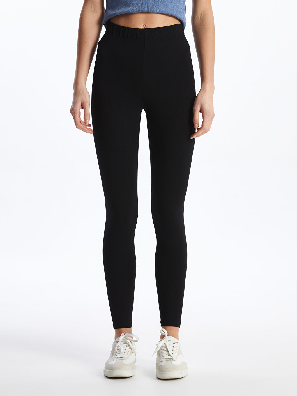 Women's Extra Narrow Fit Plain Tights with Elastic Waist -S40217Z8-CVL