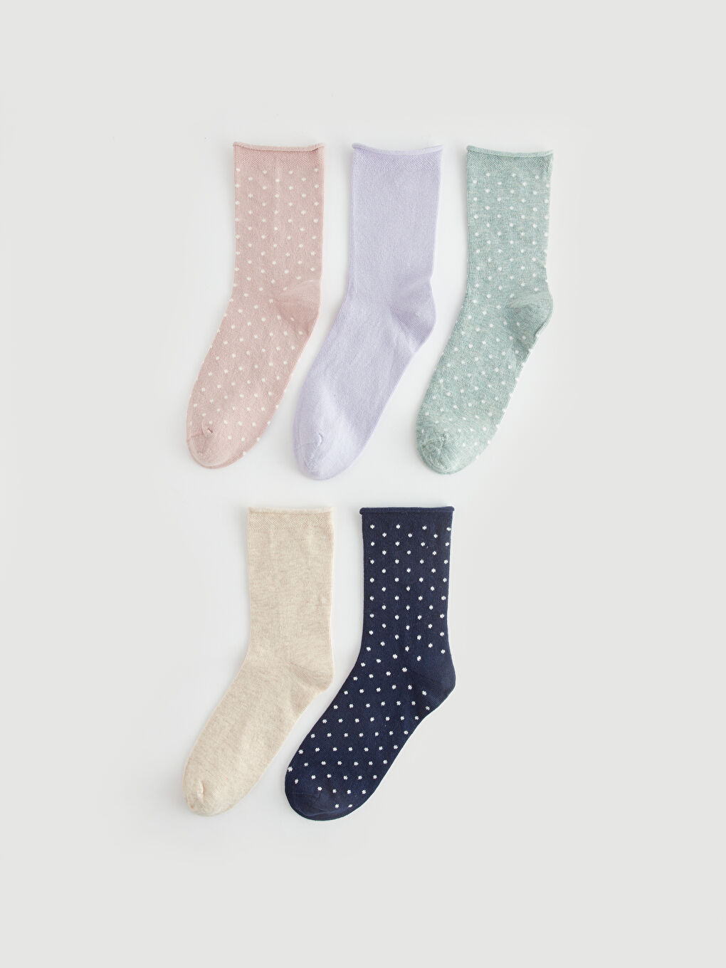LCW DREAM Patterned Women's Ankle Socks 5 Pack -S40222Z8-J3S