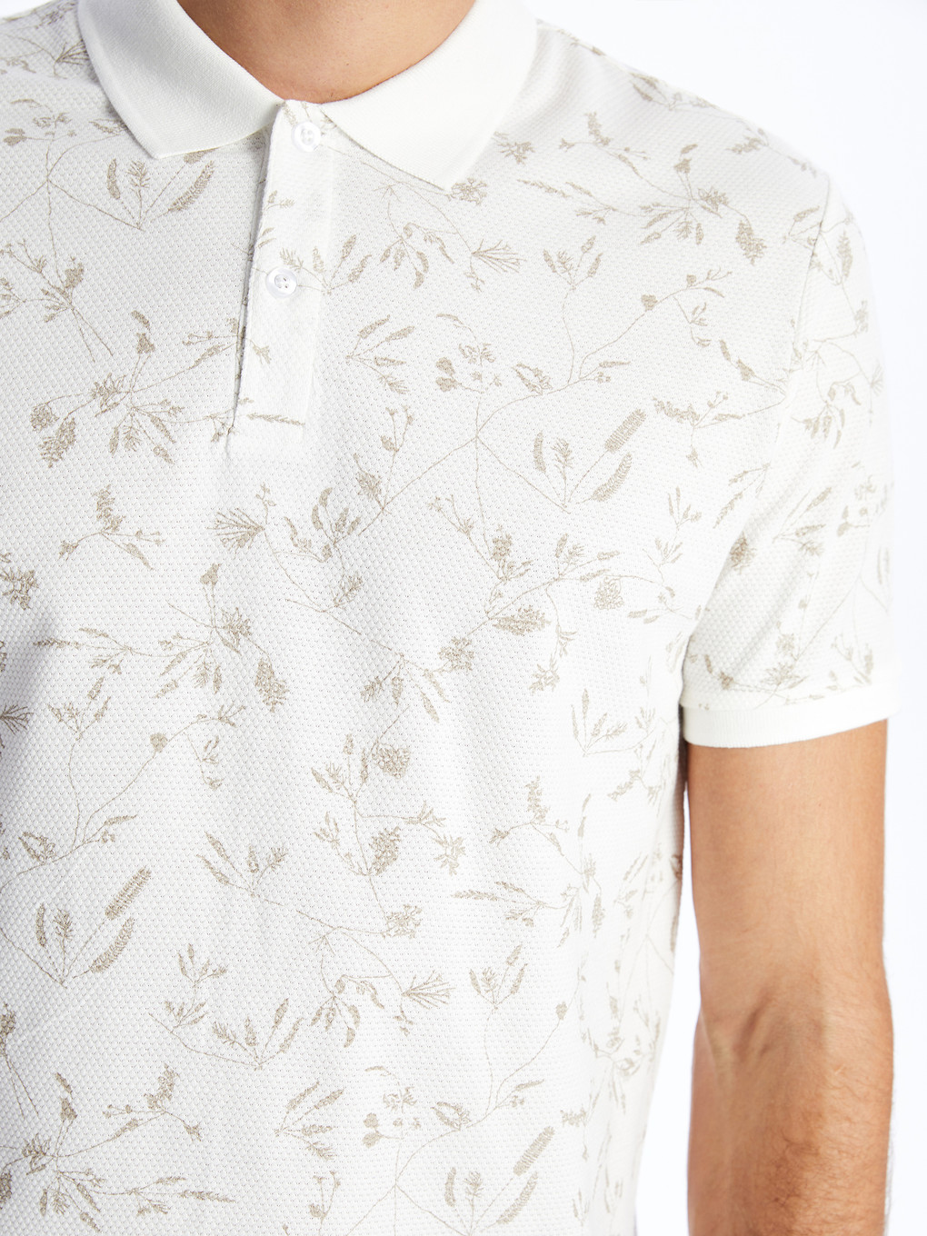 Polo Neck Short Sleeve Patterned Men's T-shirt-2