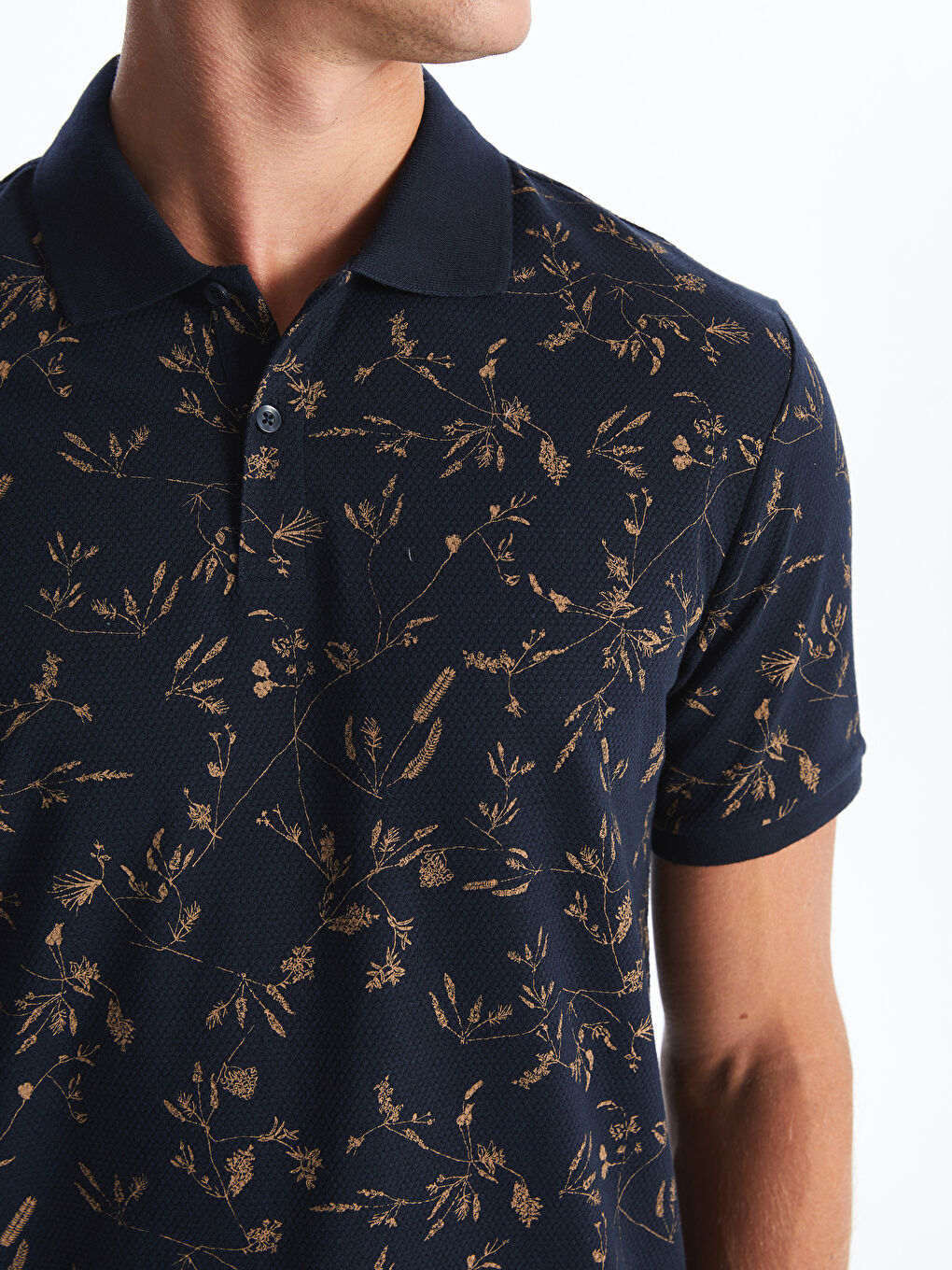 Polo Neck Short Sleeve Patterned Men's T-Shirt -S40269Z8-RFH