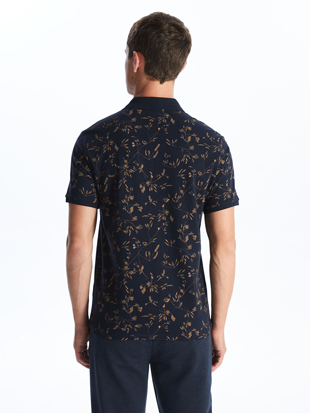 Polo Neck Short Sleeve Patterned Men's T-Shirt -S40269Z8-RFH