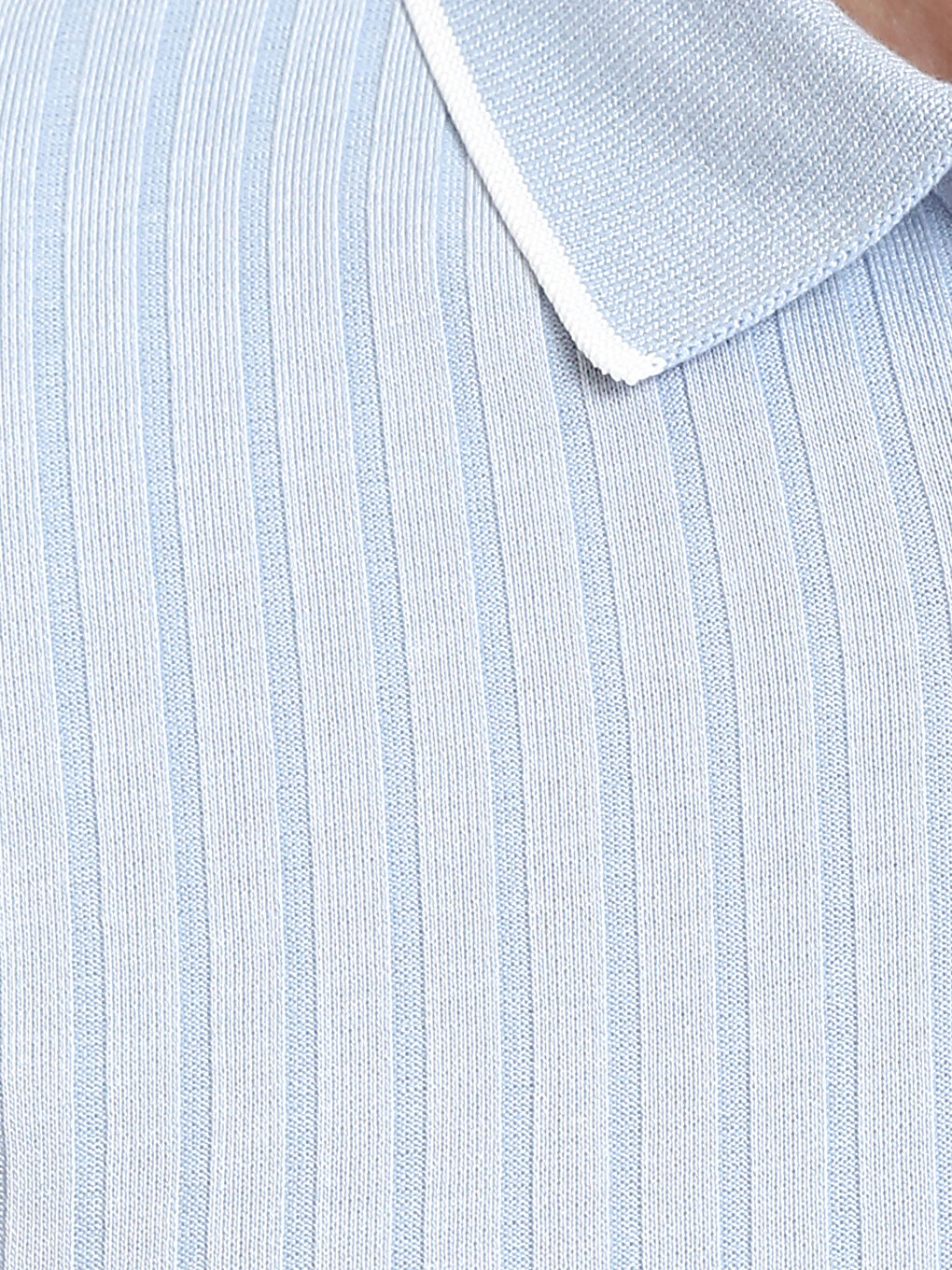 Polo Neck Short Sleeve Men's Textured T-Shirt-4