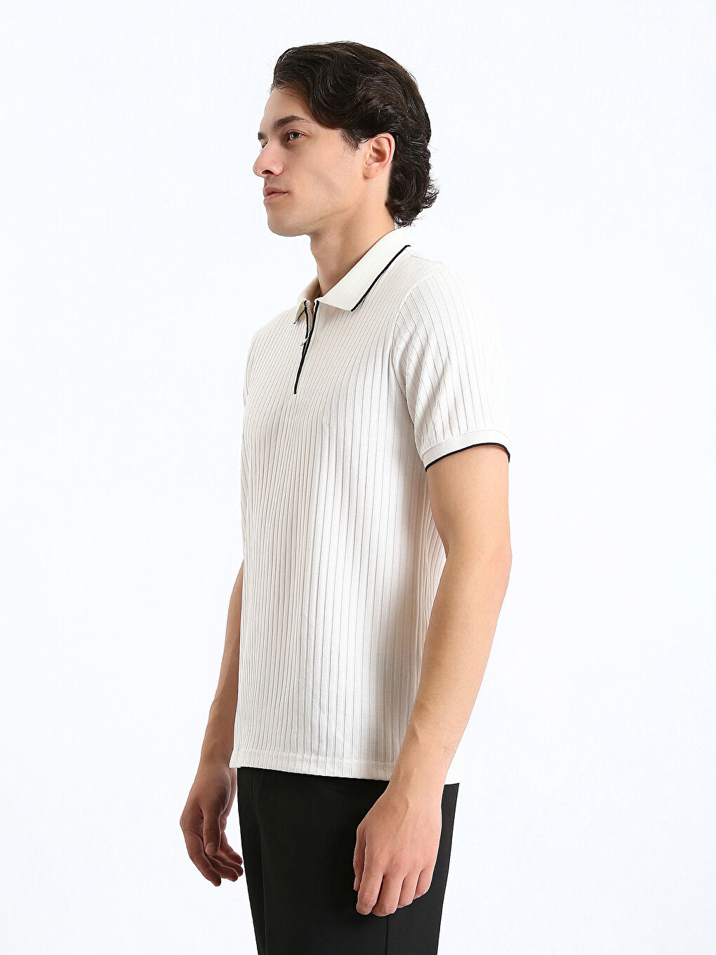 LCW Vision Polo Neck Short Sleeve Men's Textured T-Shirt -S40274Z8-J5E