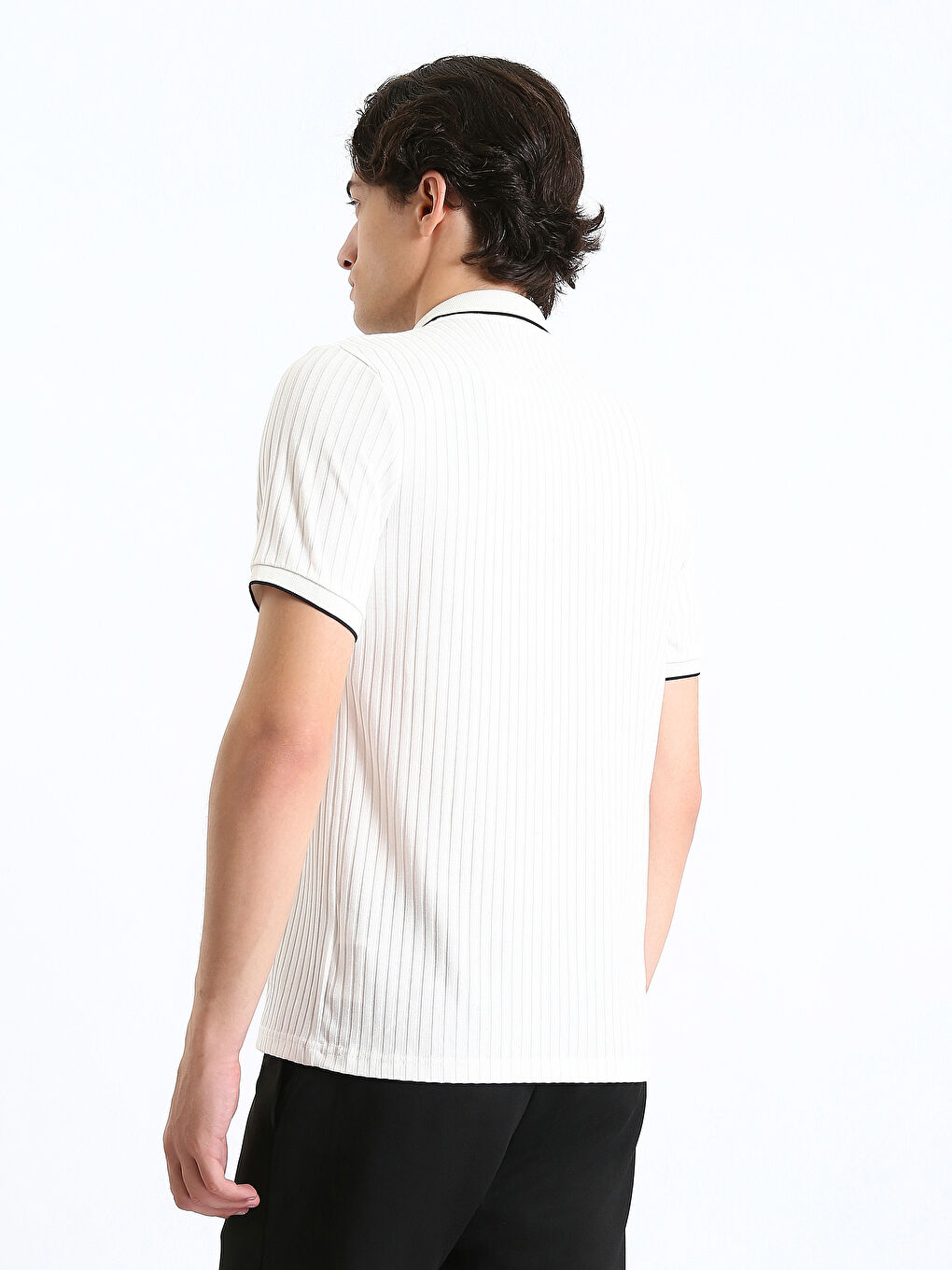 LCW Vision Polo Neck Short Sleeve Men's Textured T-Shirt -S40274Z8-J5E