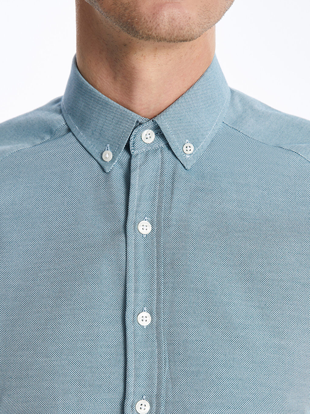 Slim Fit Long Sleeve Oxford Men's Shirt -S40288Z8-FJB