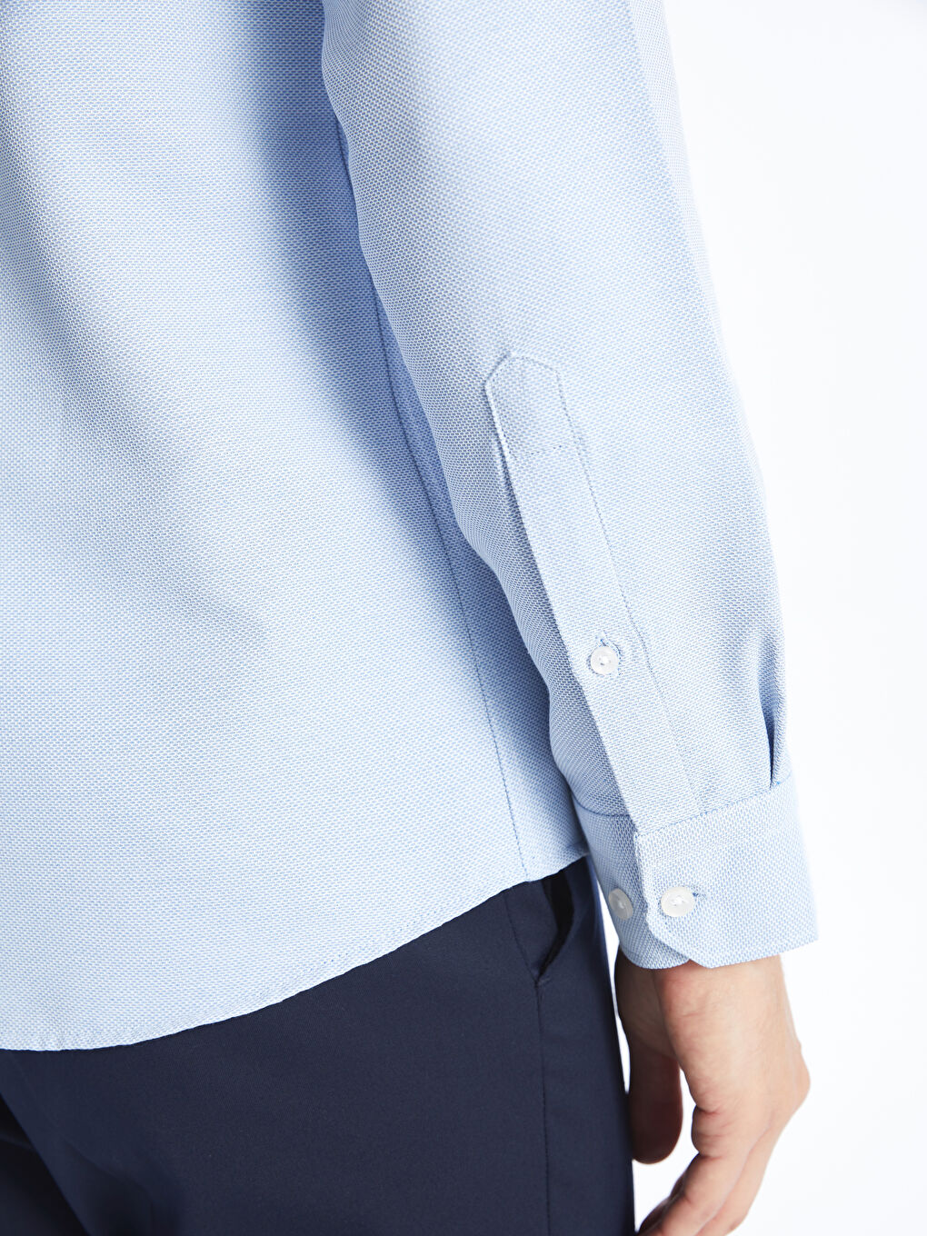 Slim Fit Long Sleeve Dobby Weave Men's Shirt -S40292Z8-CZA
