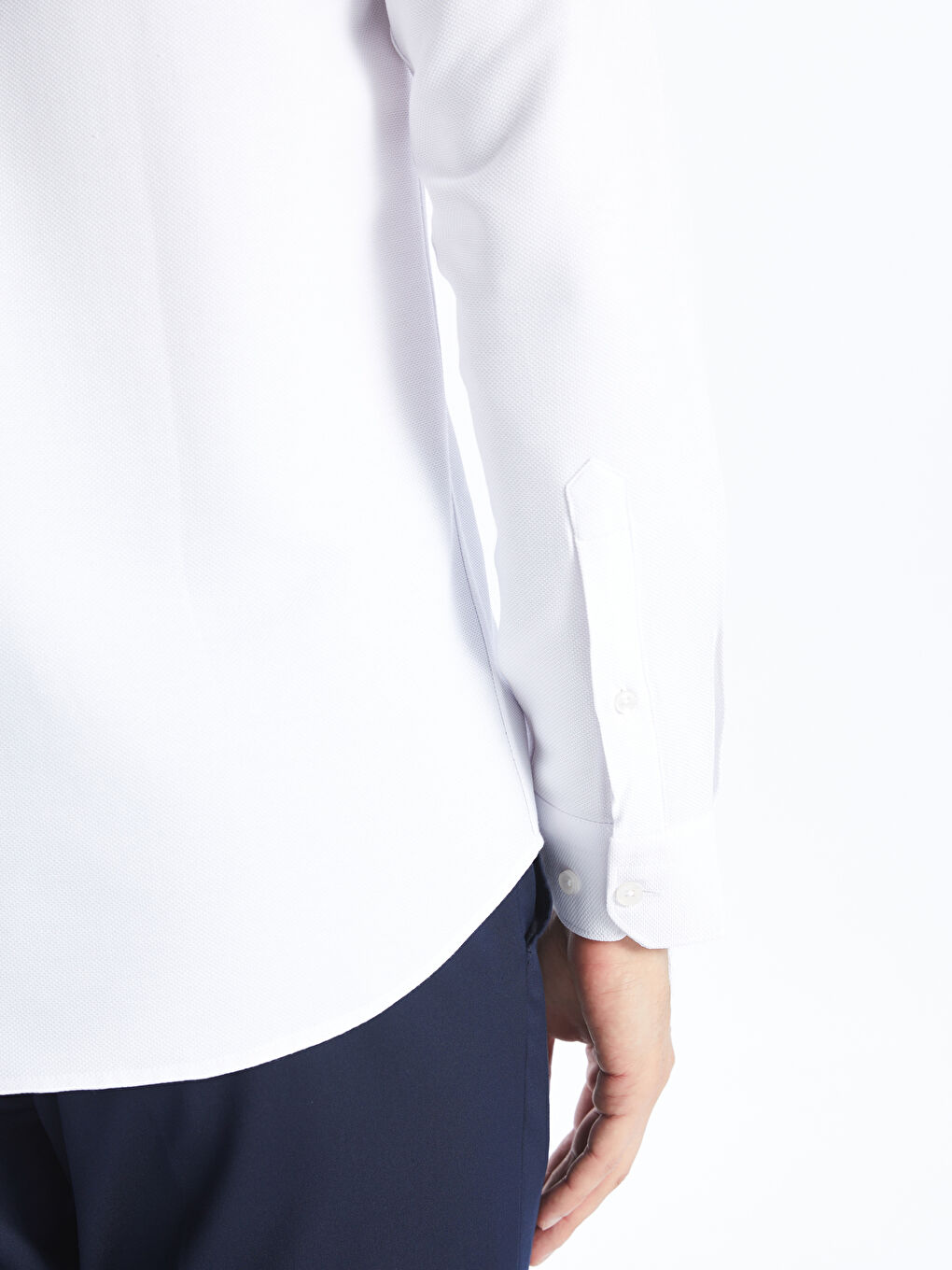 Slim Fit Long Sleeve Dobby Weave Men's Shirt -S40292Z8-Q6K