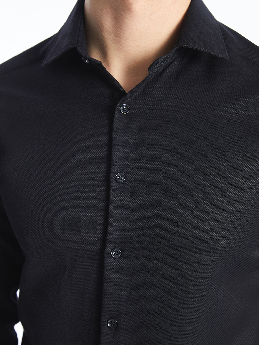 Slim Fit Long Sleeve Dobby Weave Men's Shirt -S40292Z8-RQL