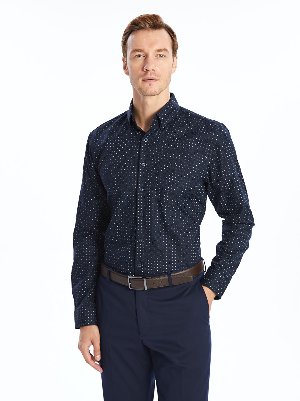Regular Fit Long Sleeve Men's Shirt -S40299Z8-LSJ