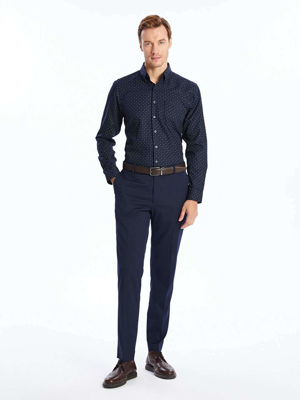 Regular Fit Long Sleeve Men's Shirt -S40299Z8-LSJ