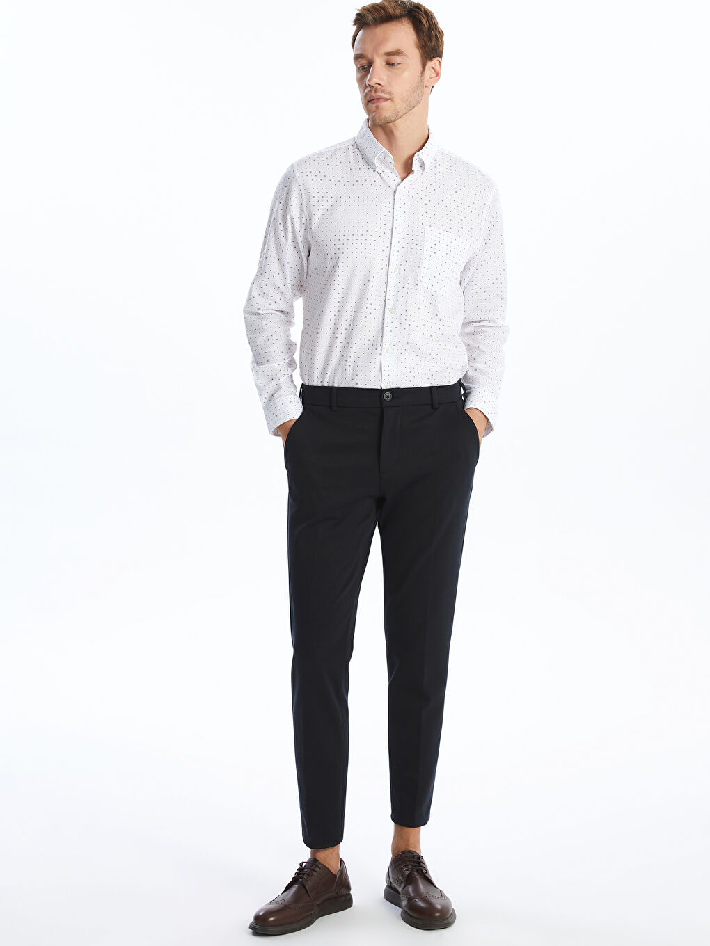 Regular Fit Long Sleeve Men's Shirt -S40299Z8-LU7
