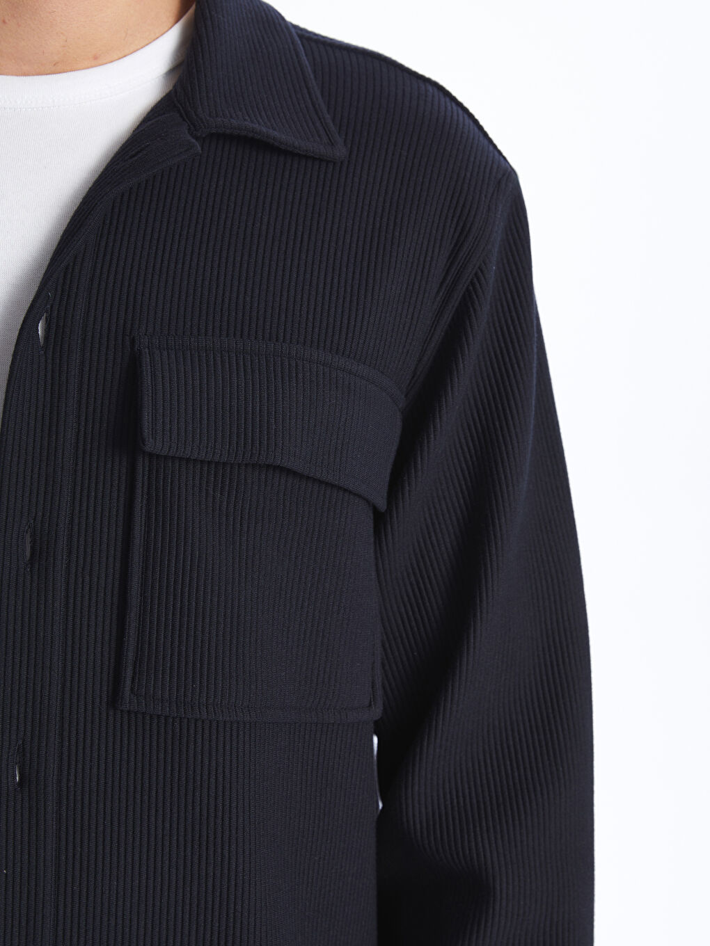 Relaxed Fit Long Sleeve Men's Shirt Jacket -S40313Z8-RFH