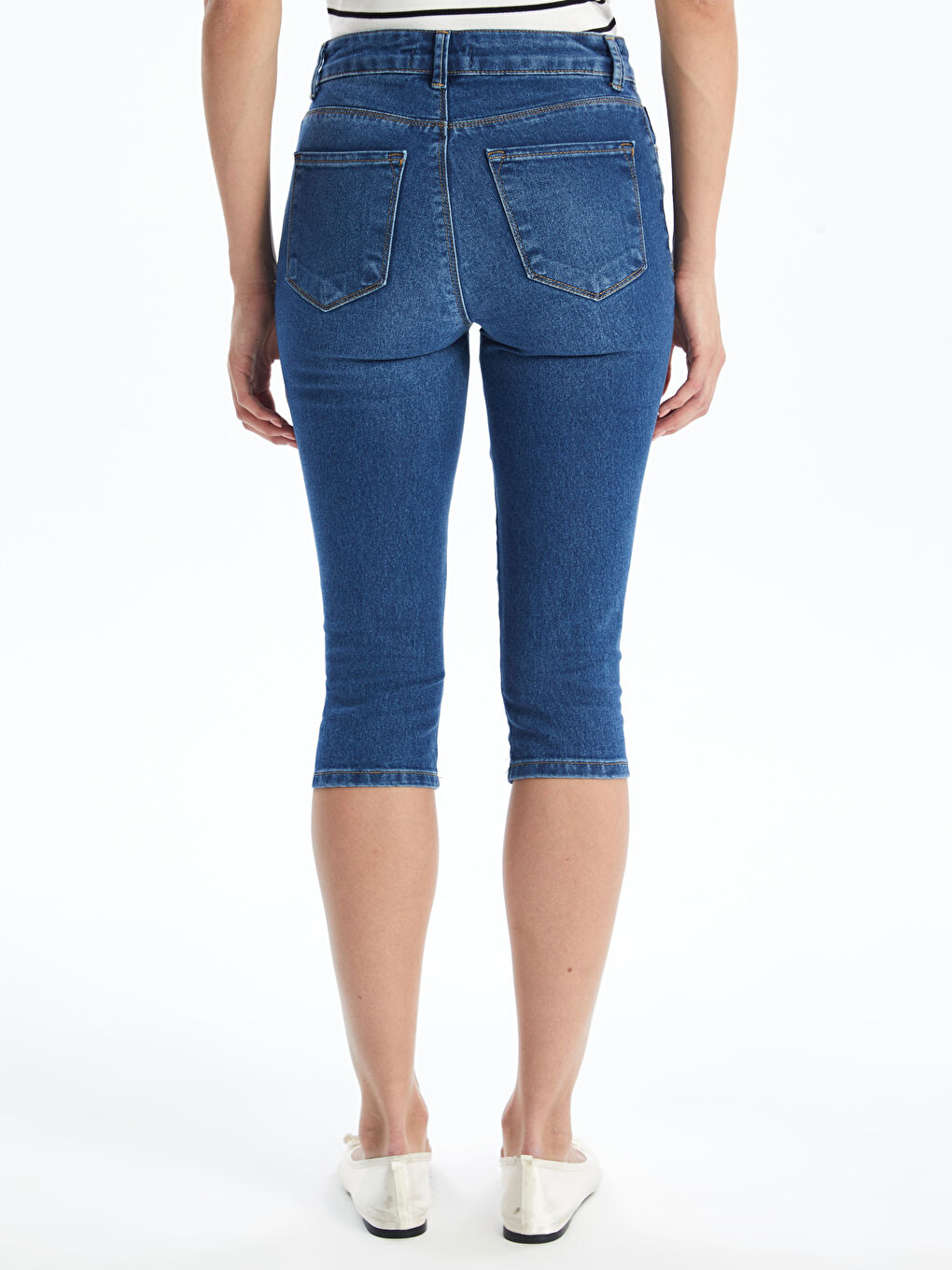 Slim Fit Women's Denim Capri -S40334Z8-309