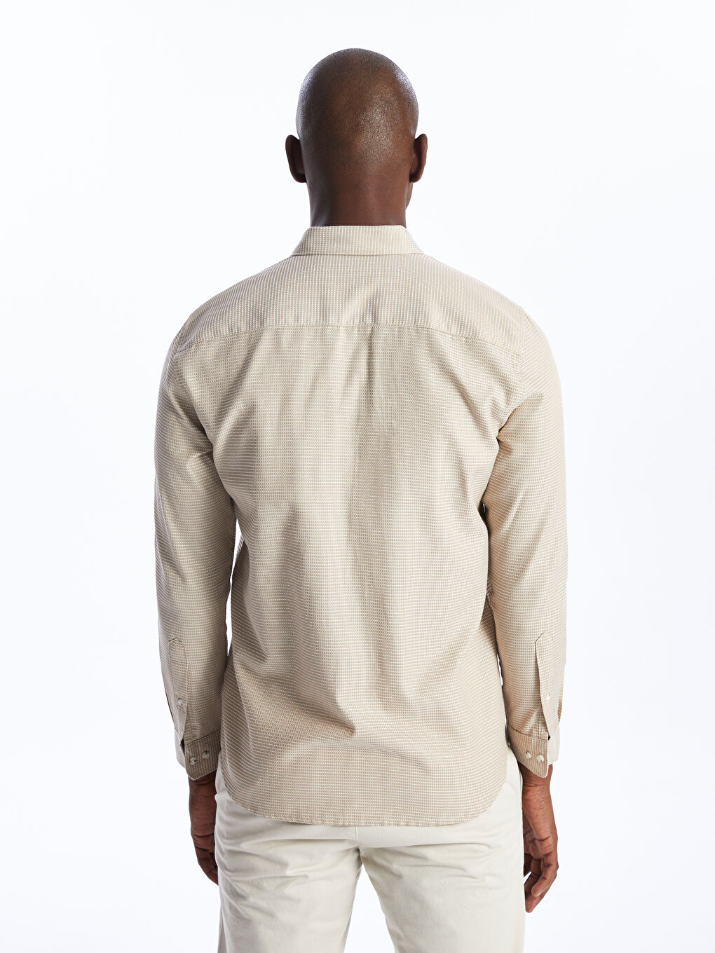 Slim Fit Long Sleeve Dobby Men's Shirt-4