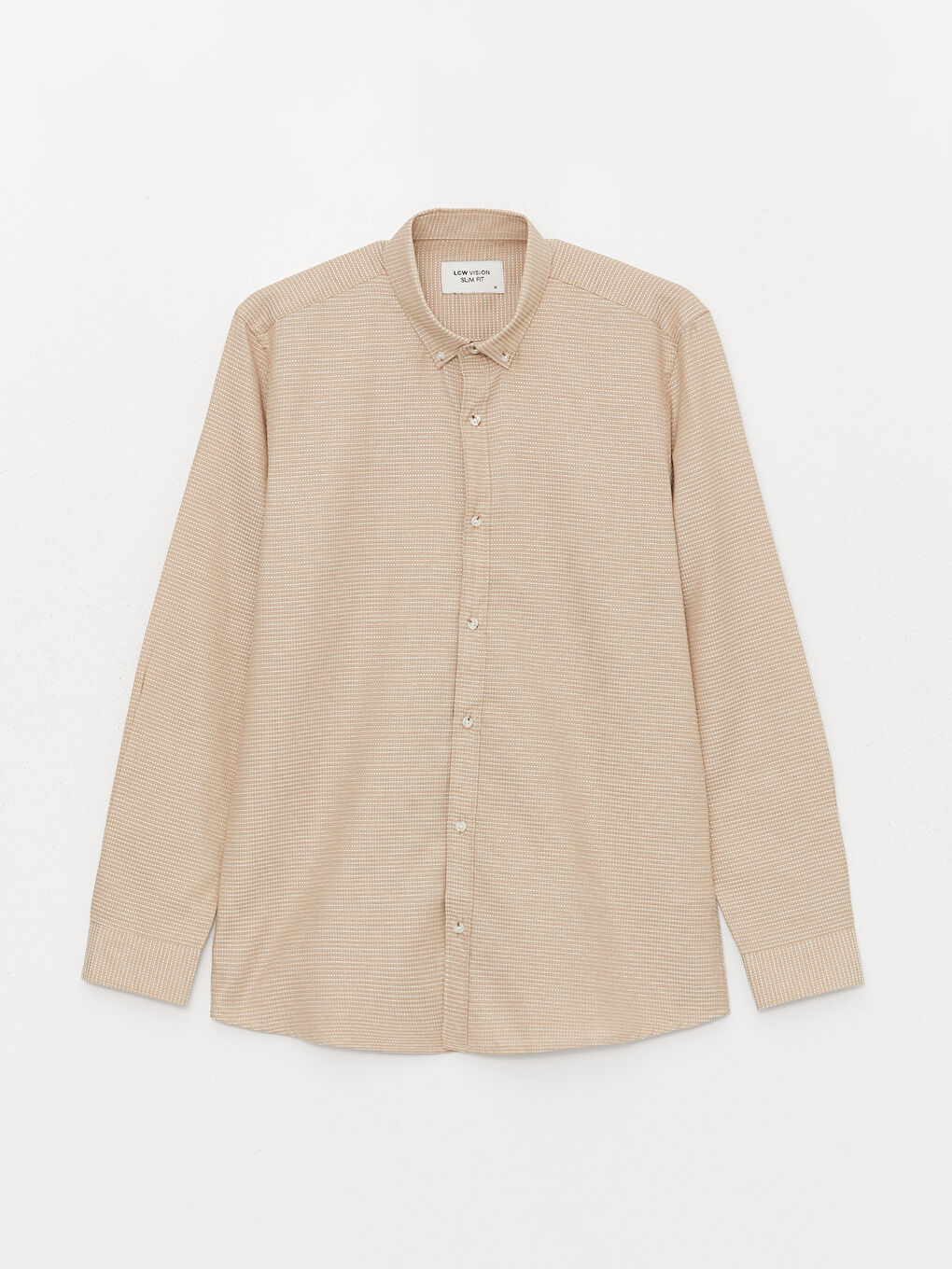 Slim Fit Long Sleeve Dobby Men's Shirt-5