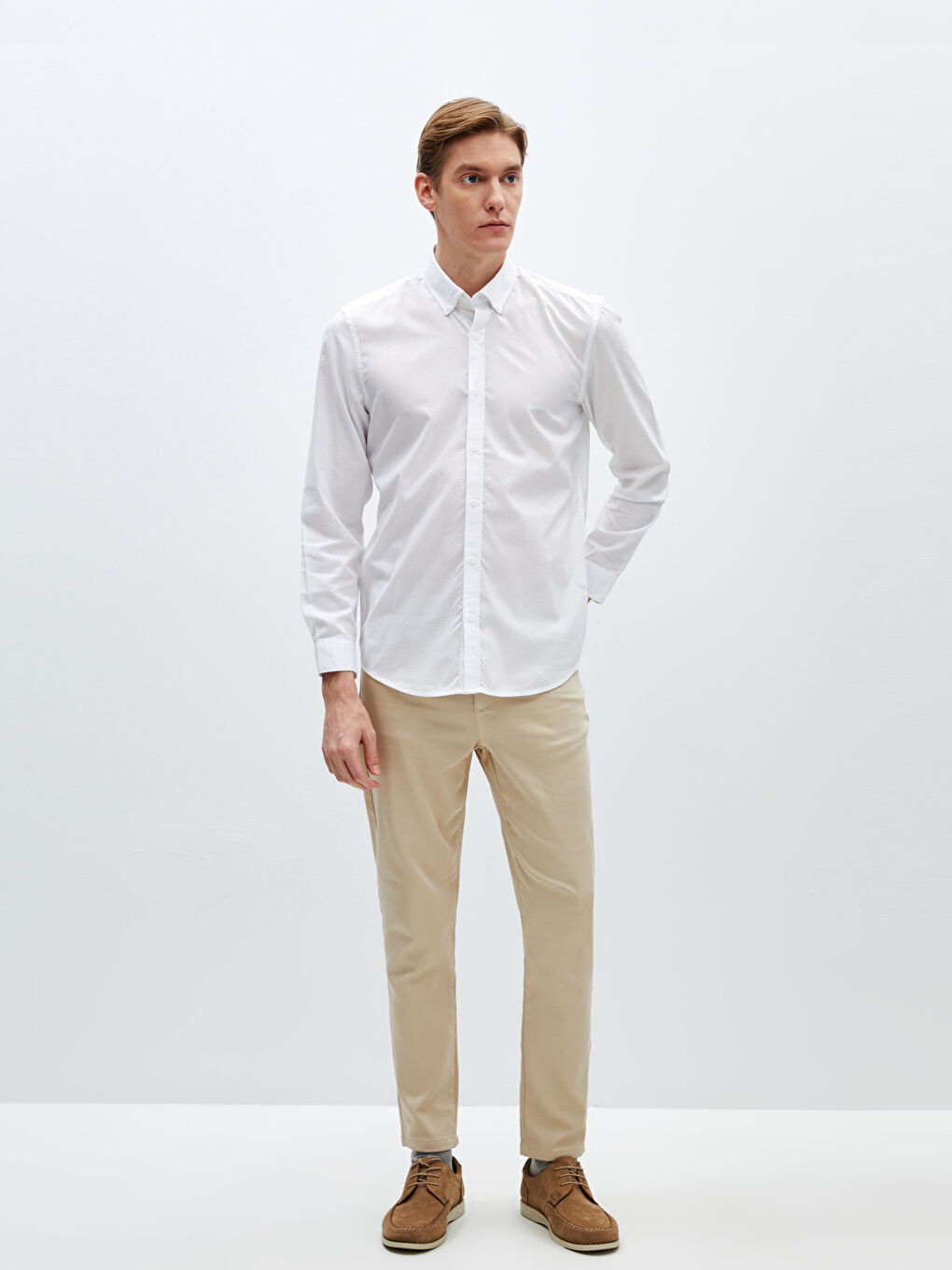 Muška košulja dugih rukava slim fit od dobby tkanine -S40357Z8-Q6K