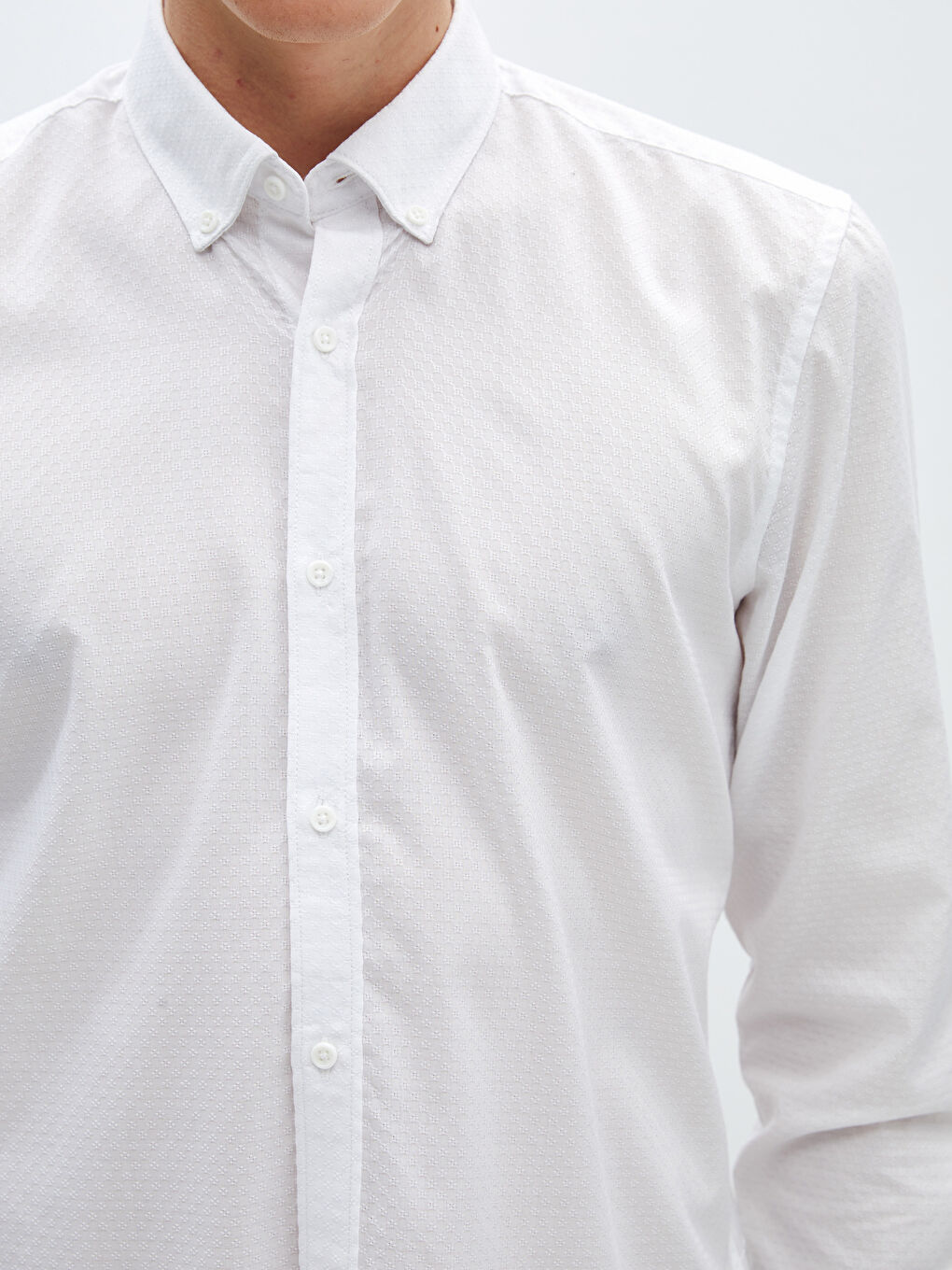 Muška košulja dugih rukava slim fit od dobby tkanine -S40357Z8-Q6K