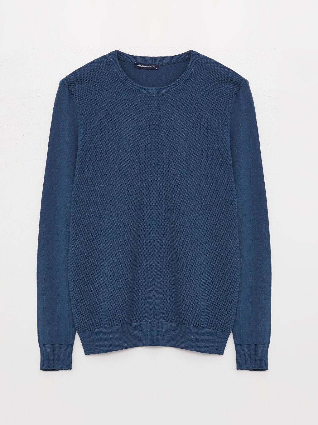 Crew Neck Long Sleeve Men's Tricot Sweater-5