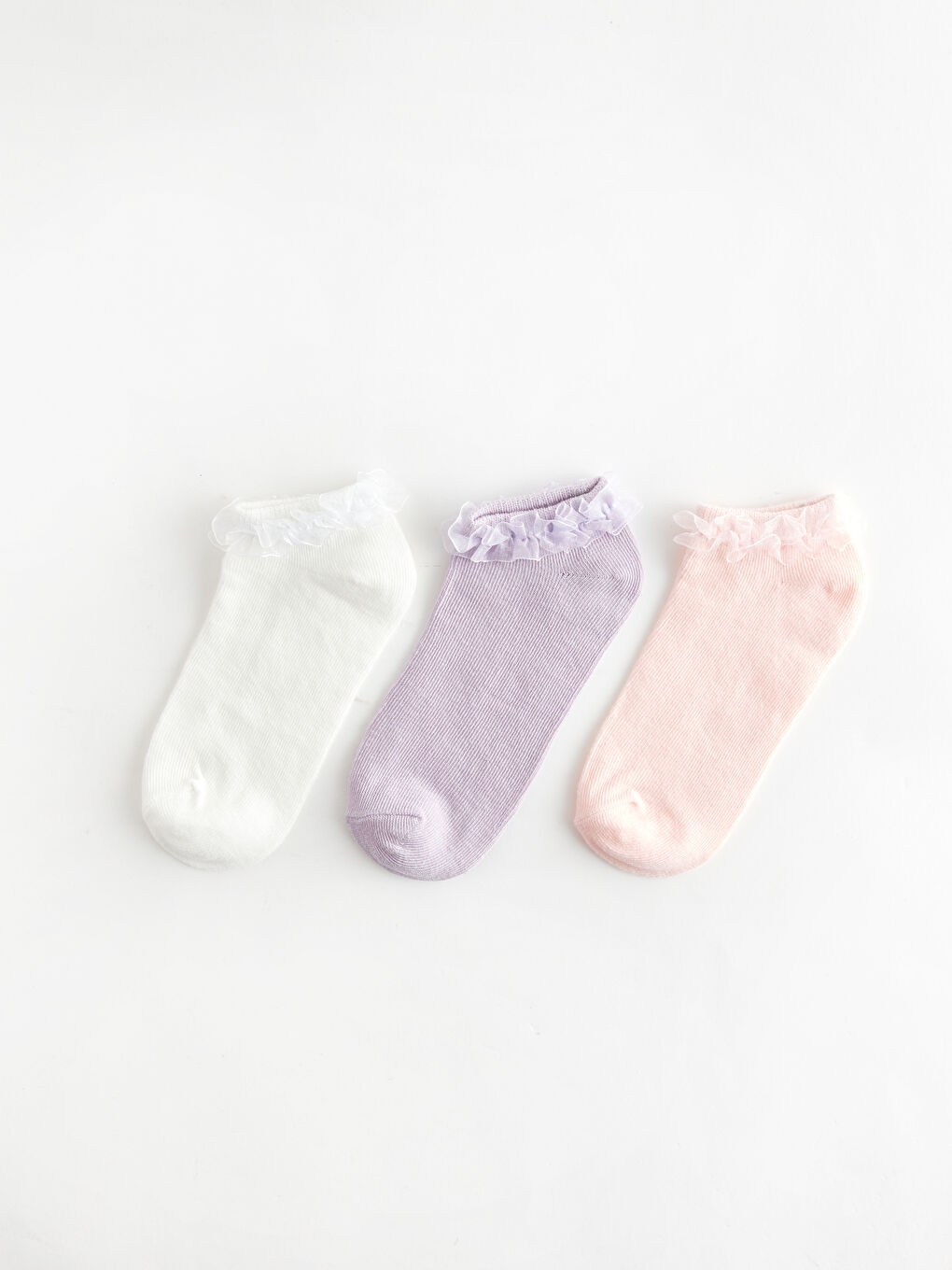 LCW Kids Mädchen Sneakersocken mit Spitzendetail 3er-Pack -S40390Z4-EEW