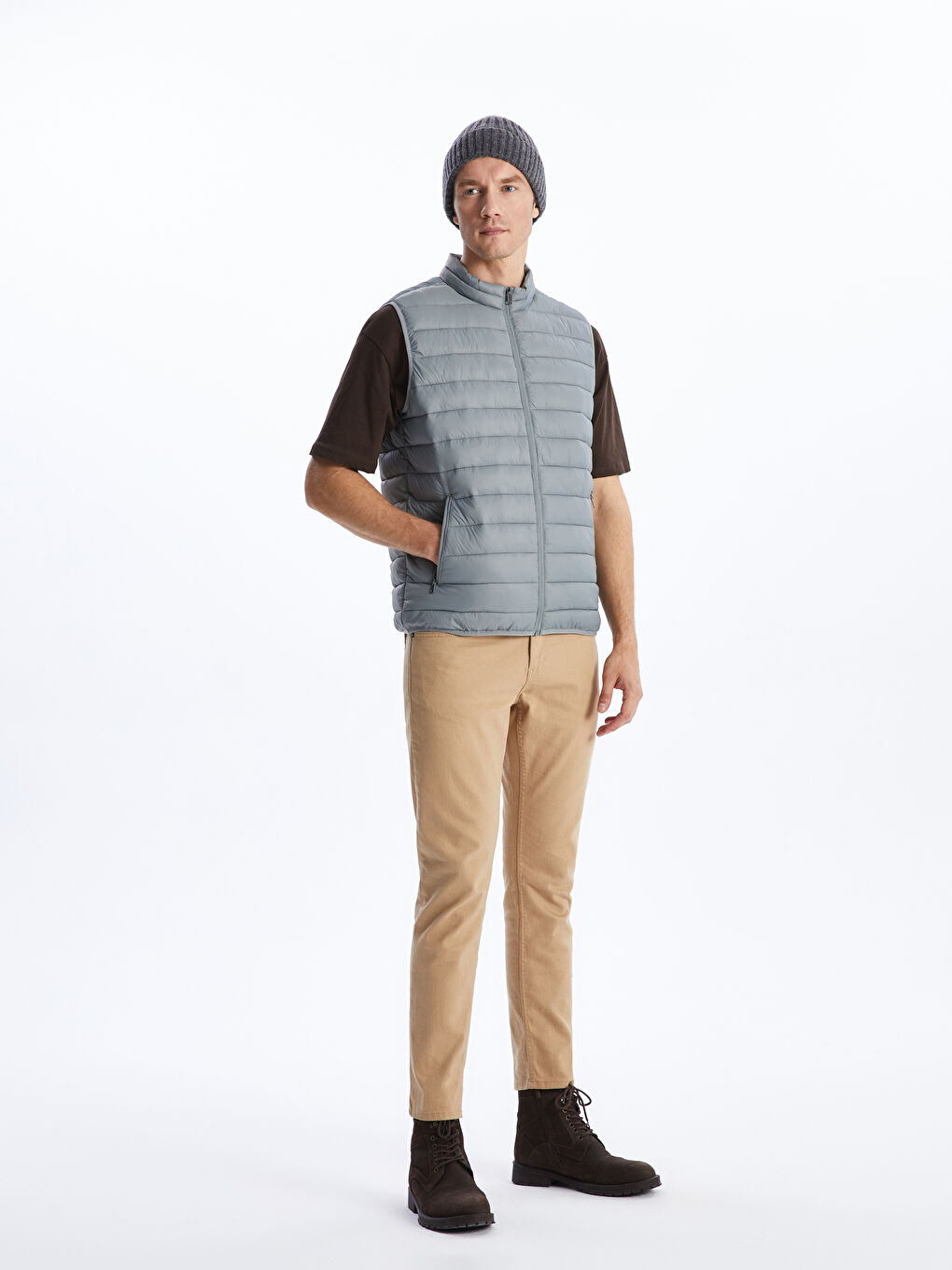 LCWAIKIKI Classic Standard Fit Funnel Neck Men's Puffer Gilet -S40392Z8-SZD